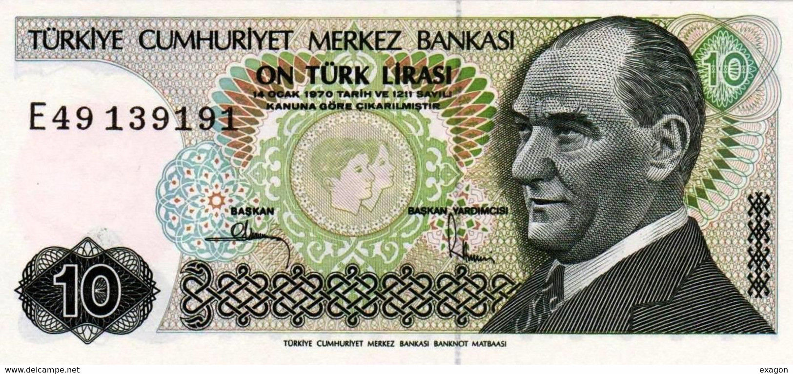 Banconota  Da  10  TURK  LIRASI  -  TURCHIA  - Anno  1974.- Stock 99 - Turquie