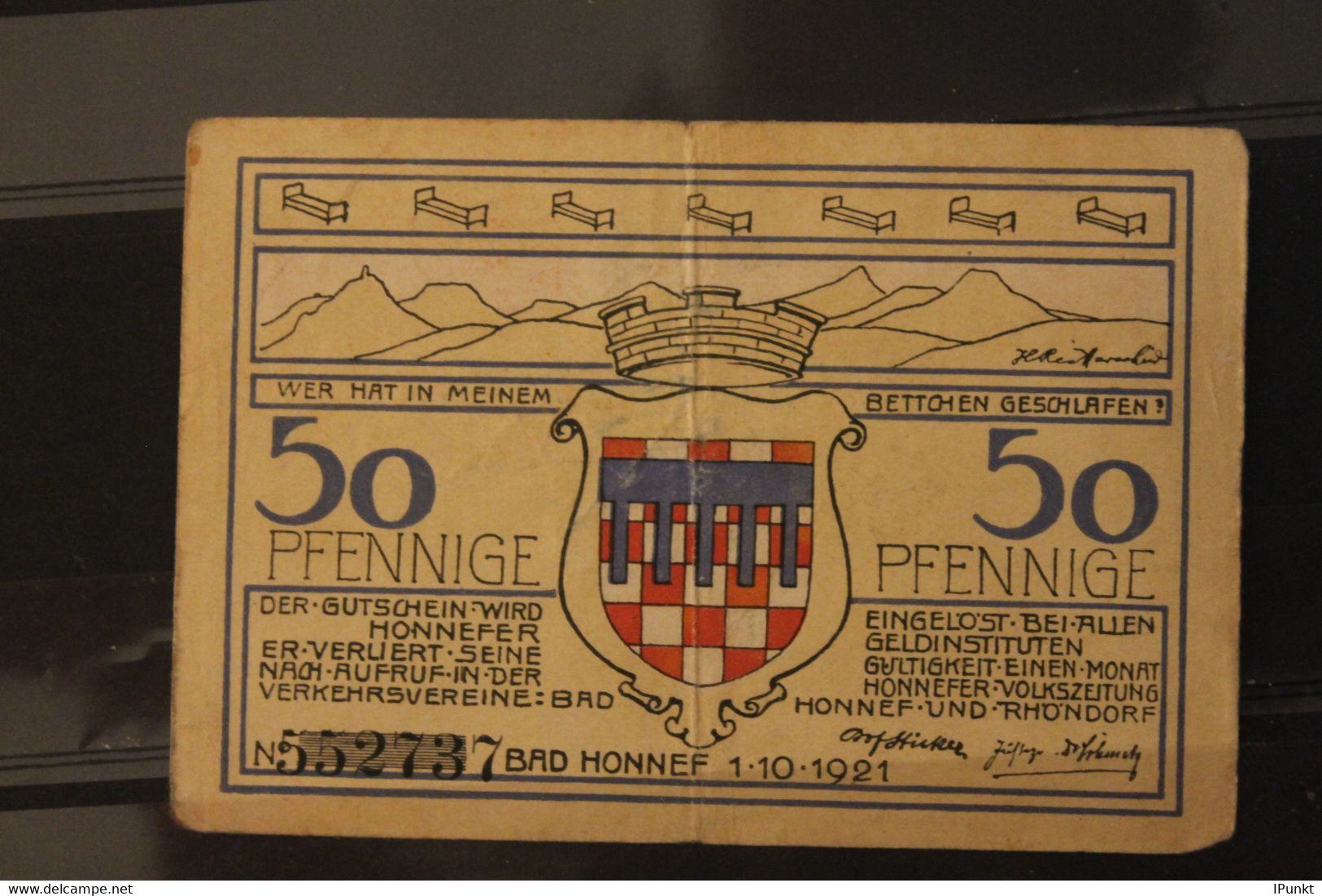 Deutschland Notgeld 1921; Bad Honnef, Rhöndorf; 50 Pf. - Ohne Zuordnung