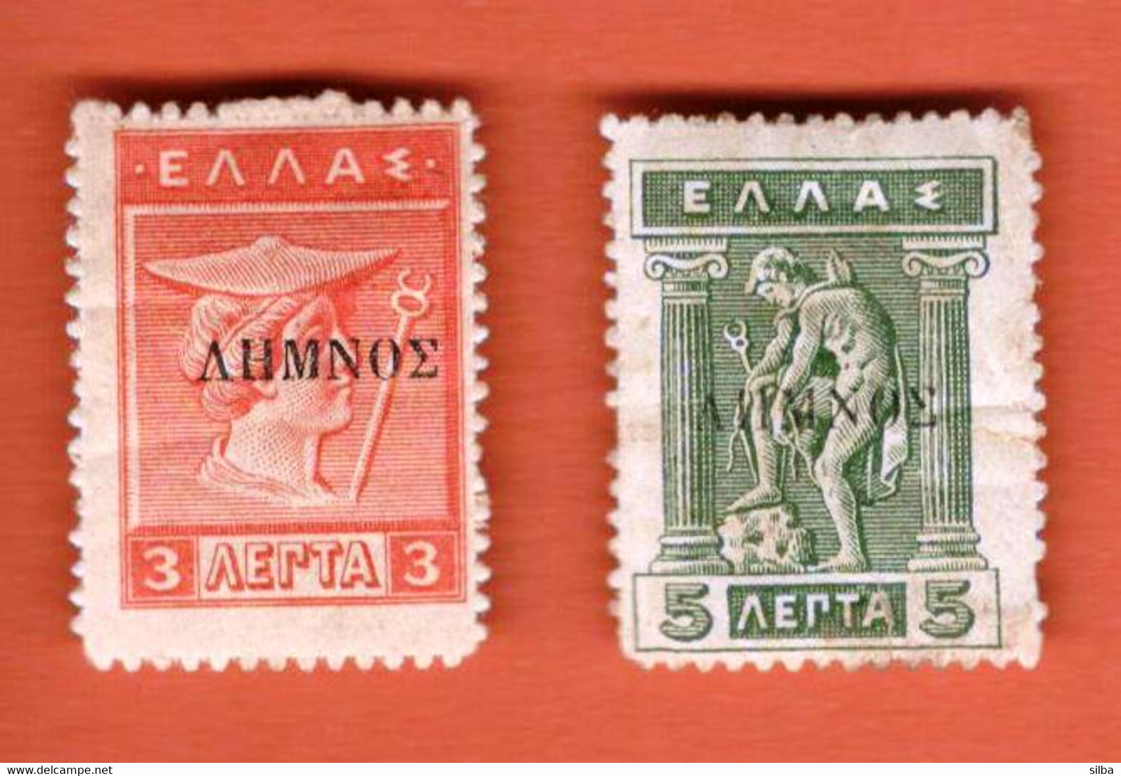 Greece Lemnos 1912 / Hermes 3, 5 Lepta / Overprinted / Falz - Lemnos