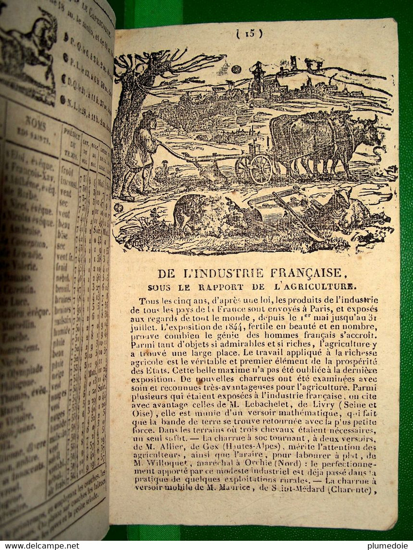 RARE ALMANACH DU CULTIVATEUR ET DE LA GLOIRE FRANCAISE POUR L ANNEE DE GRÂCE 1845 . à BRANTHOME chez BONNEAUD