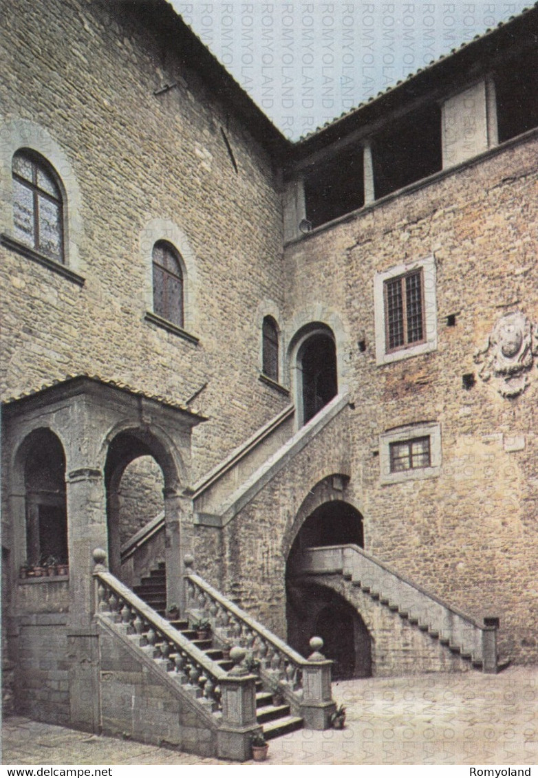 CARTOLINA  CORTONA,AREZZO,TOSCANA,PALAZZO CASALI (CORTILE-sec.XIII)-STORIA,MEMORIA,CULTURA,BELLA ITALIA,NON VIAGGIATA - Arezzo