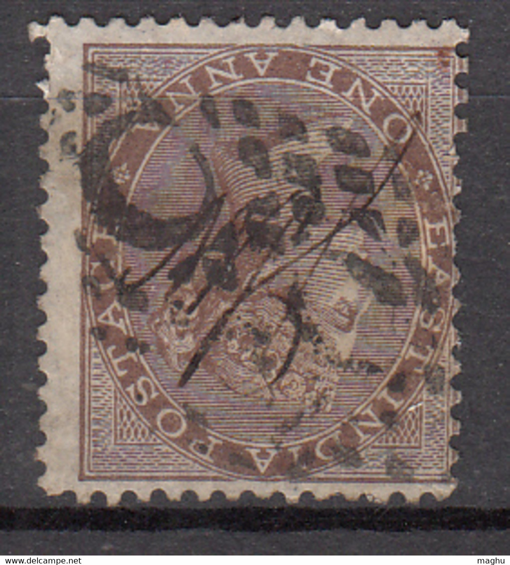 C1, 'Roman 1' Variety, On Half Anna / Madras Presidency JC Type 9, British India Used, Early Indian Cancellations - 1854 East India Company Administration