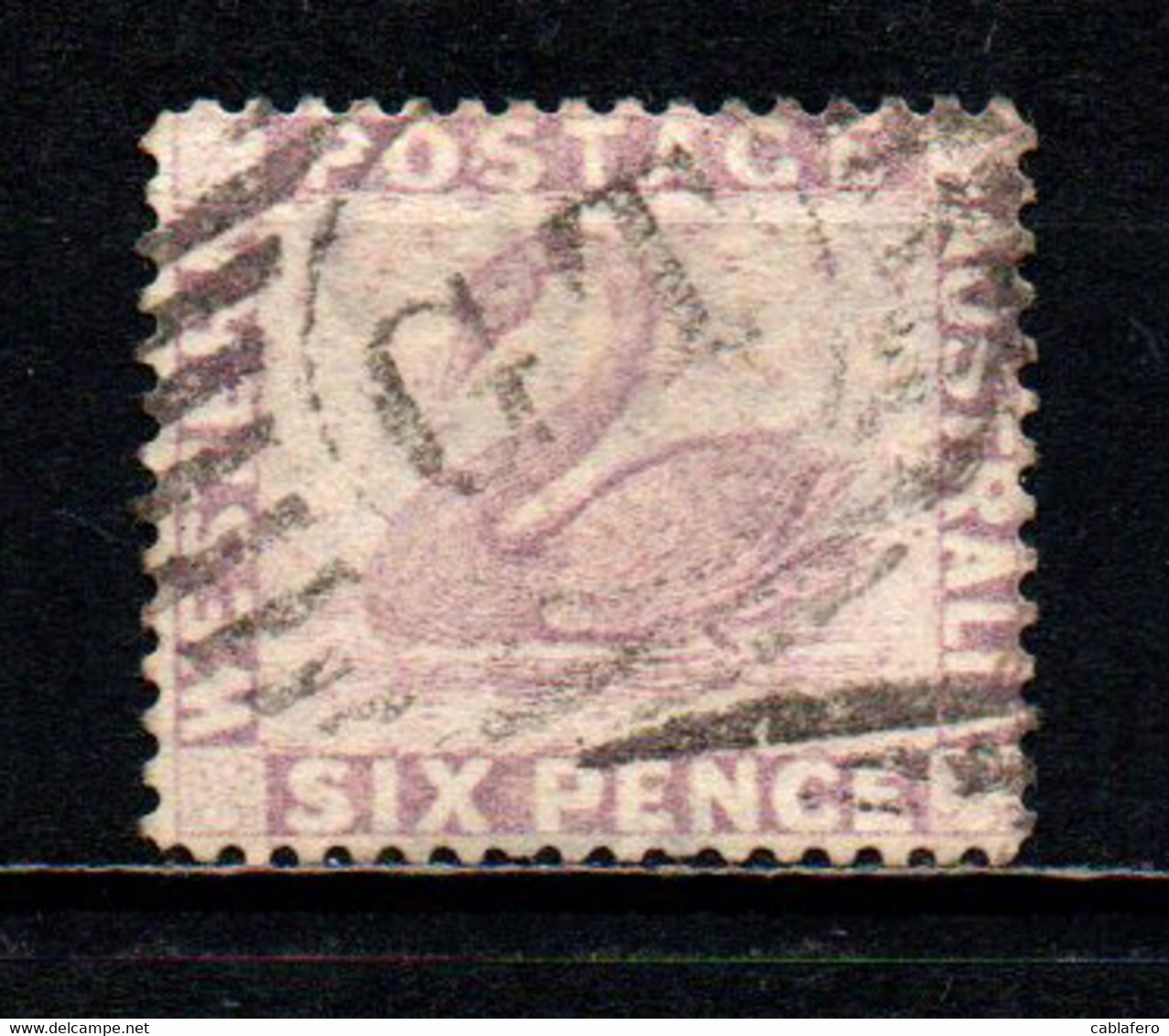 WESTERN AUSTRALIA - 1882 - Swan - 6p Pale Violet - Wmkd. Crown And C A - Perf. 14 - USATO - Used Stamps