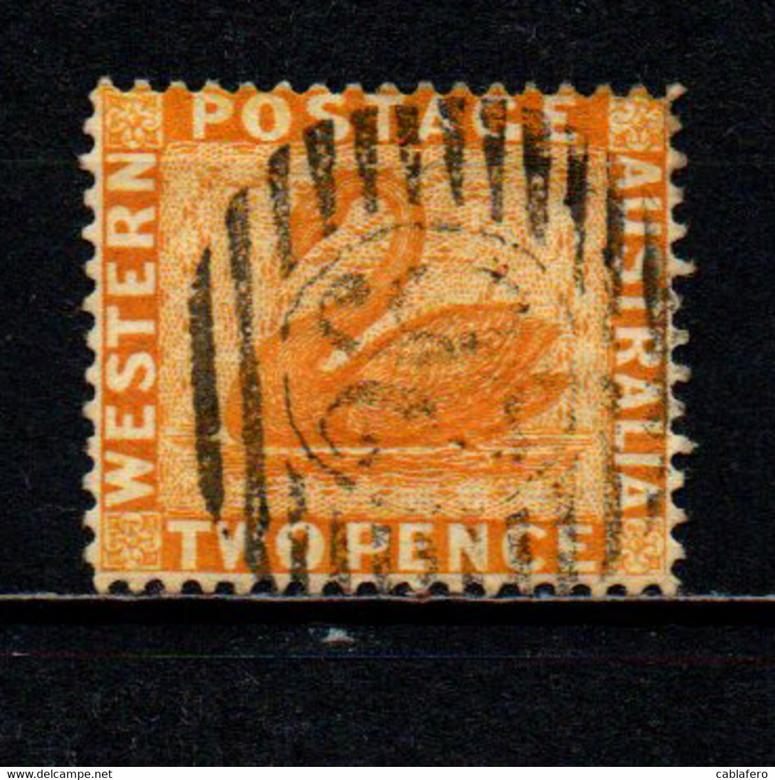 WESTERN AUSTRALIA - 1882 - Swan - 2p Yellow - Wmkd. Crown And C A - Perf. 14 - USATO - Gebruikt