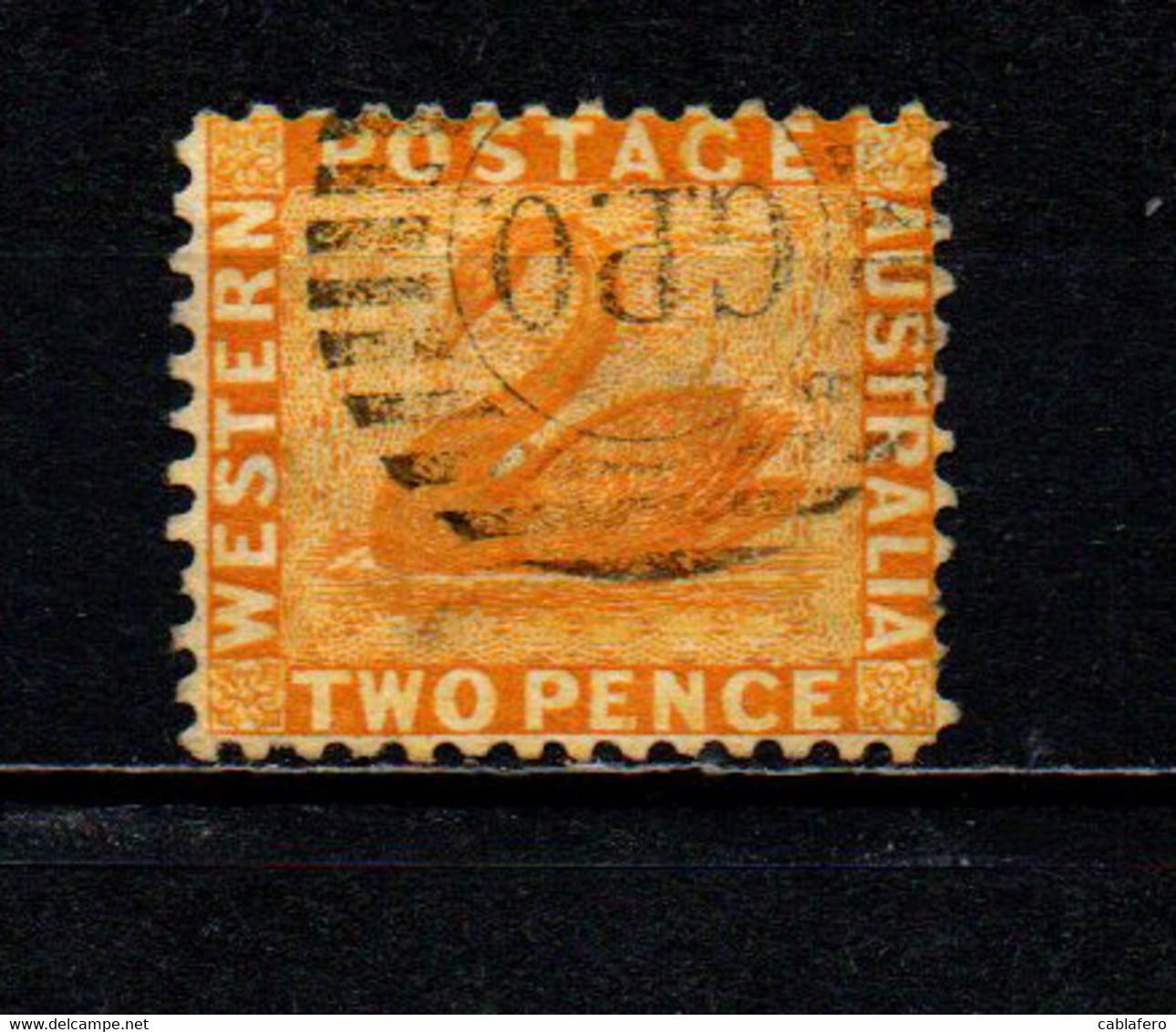 WESTERN AUSTRALIA - 1882 - Swan - 2p Yellow - Wmkd. Crown And C A - Perf. 12 - USATO - Used Stamps