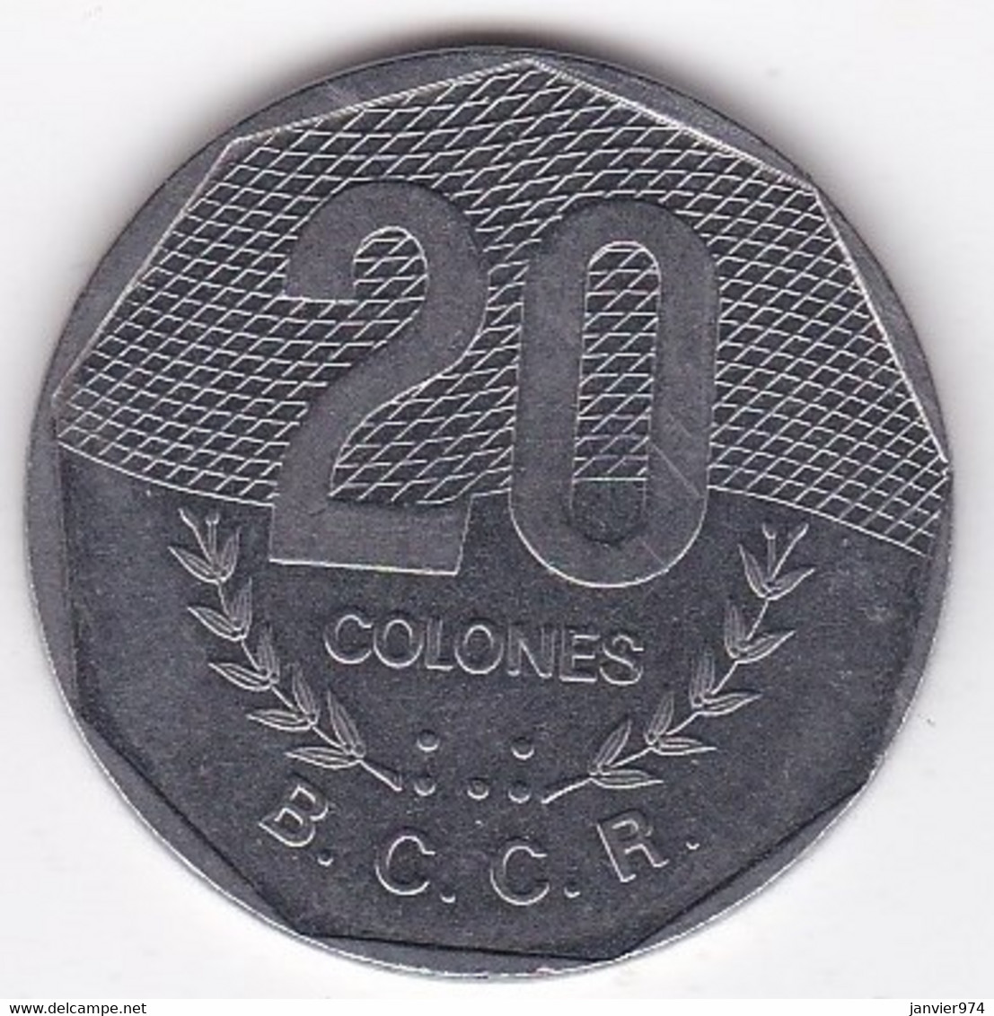 Costa Rica 20 Colones 1983, En Acier Inoxydable, KM# 216 - Costa Rica