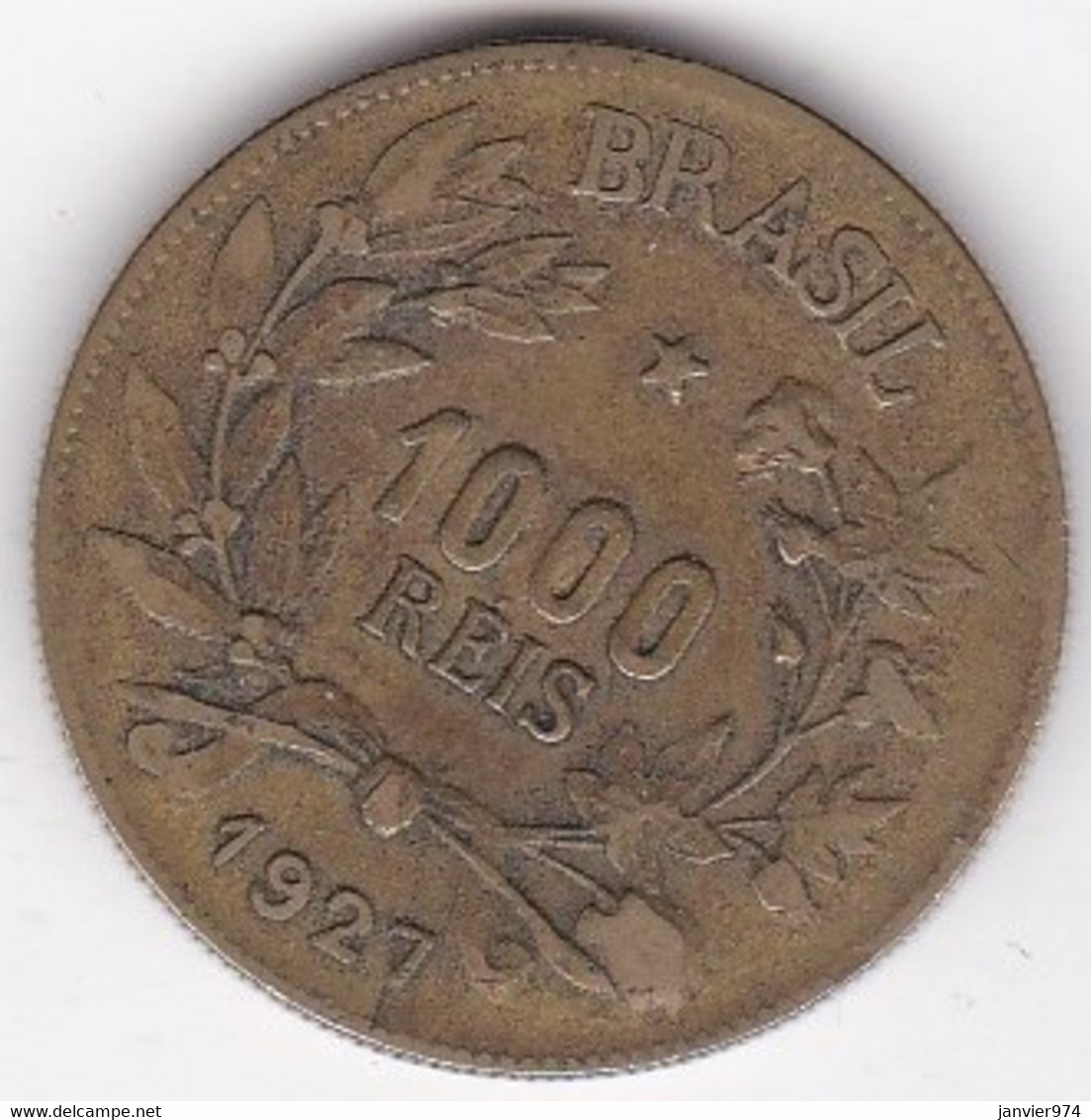 Brésil 1000 Reis 1927 , En Bronze Aluminium , KM# 525 - Brésil