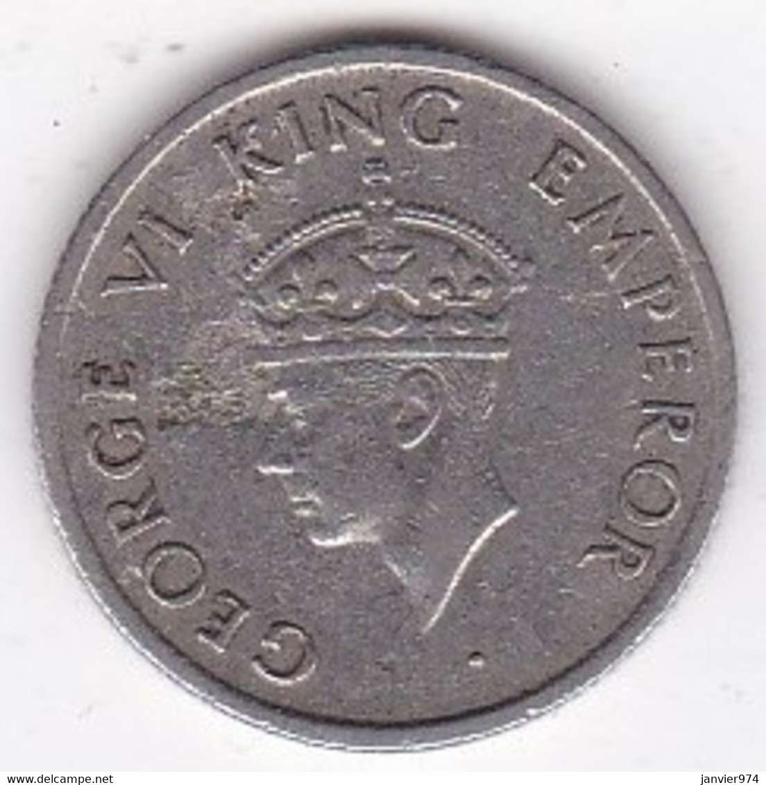 Inde Quarter Rupee 1945 , George VI,  En Nickel , KM# 548 - Inde