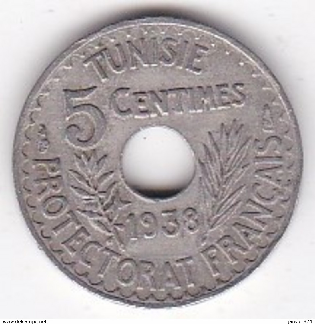 Protectorat Français . 5 Centimes 1938 Petit Module, En Cupronickel, Lec# 93 - Tunesien