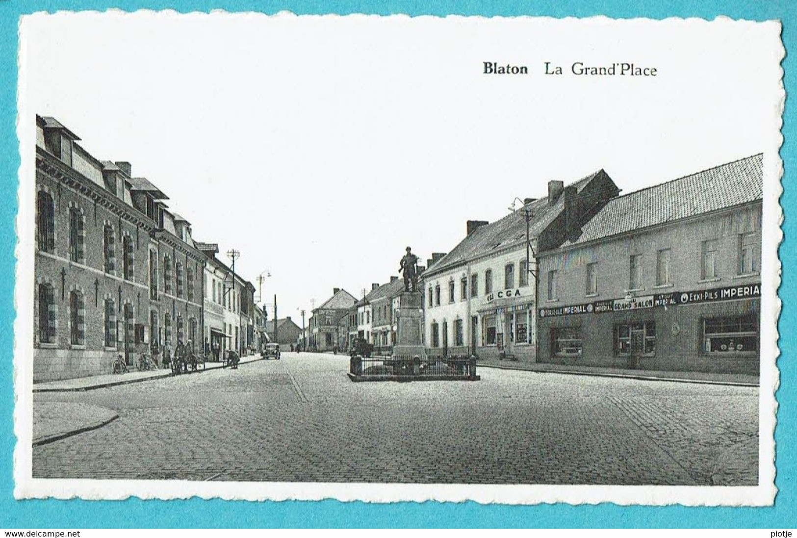 * Blaton - Bernissart (Hainaut - La Wallonie) * (Edition Evence Vairon Liègeois) La Grand'Place, Grote Markt, Café - Bernissart