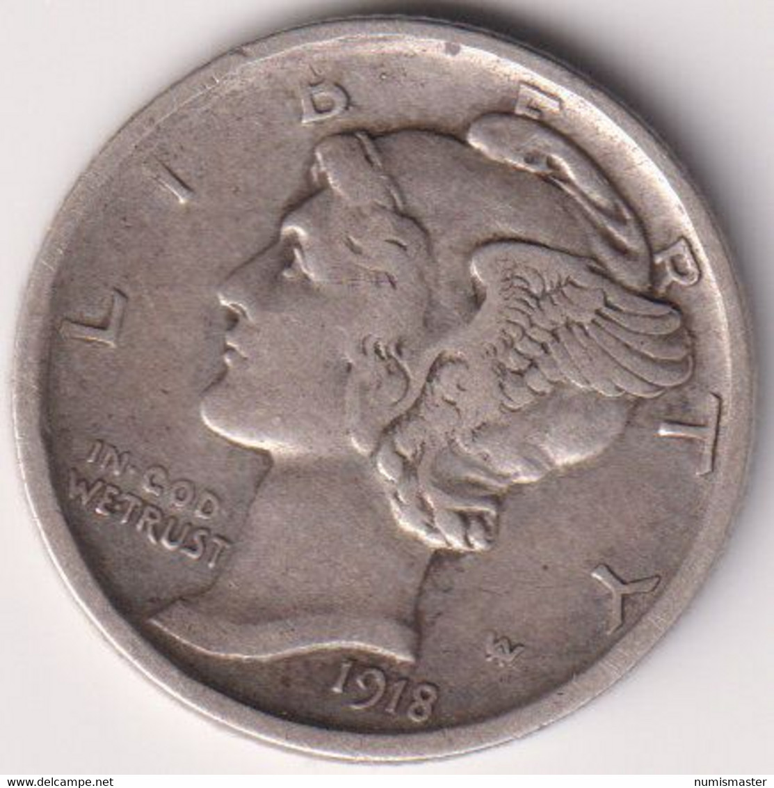 1918 D , MERCURY DIME - 1916-1945: Mercury (kwik)