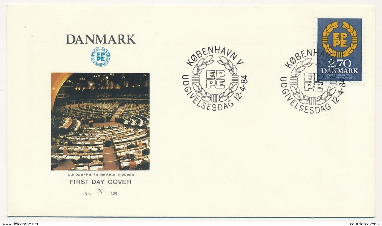 DANEMARK - Env. FDC - 2,70o Elections Parlement Européen - Premier Jour - Copenhaque 12/4/1984 - FDC