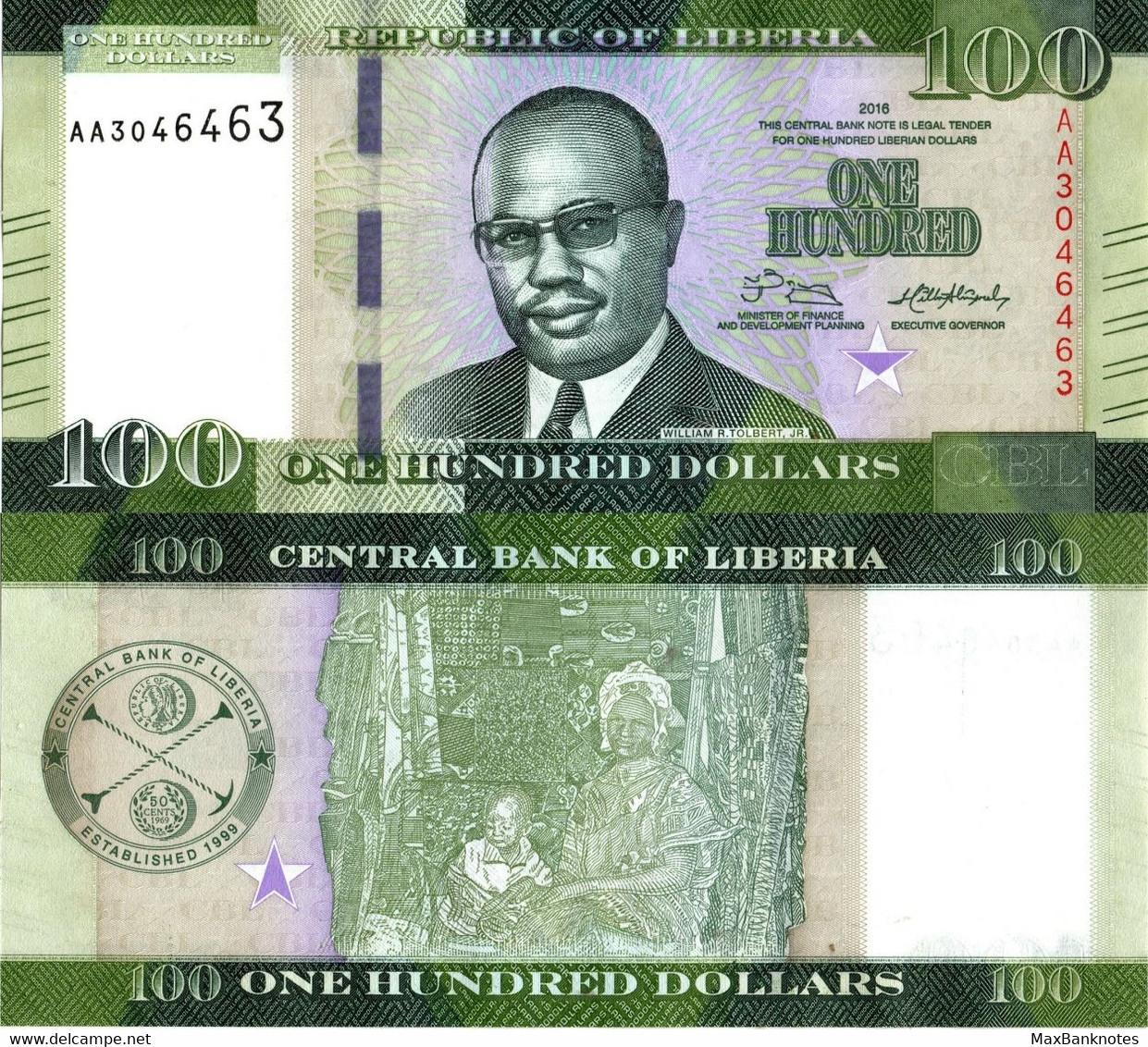 Liberia / 100 Dollars / 2016 / P-35(a) / UNC - Liberia