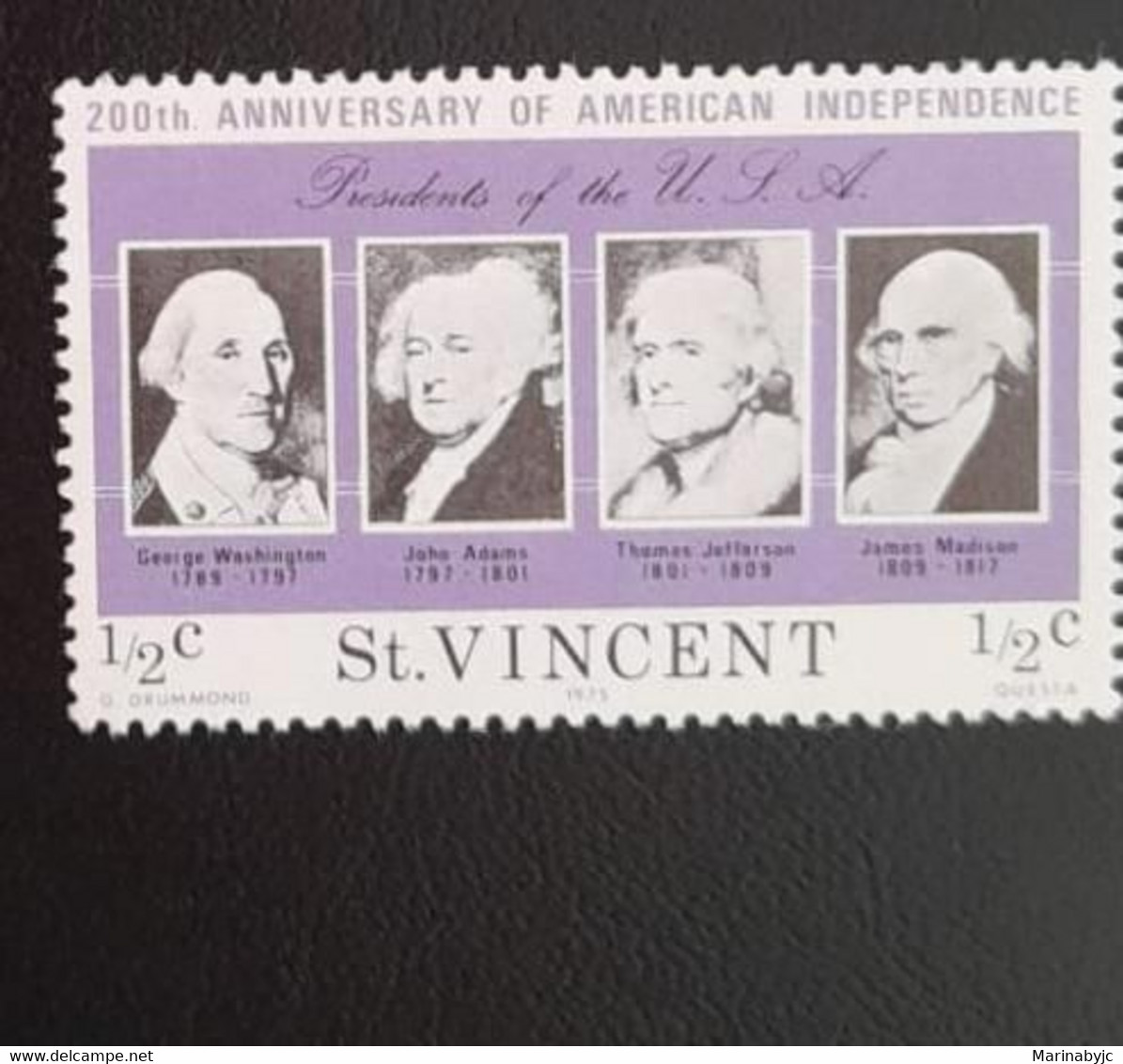 SO) SAINT VINCENT INDEPENDENCE OF AMERICA MNH - St.Vincent (1979-...)