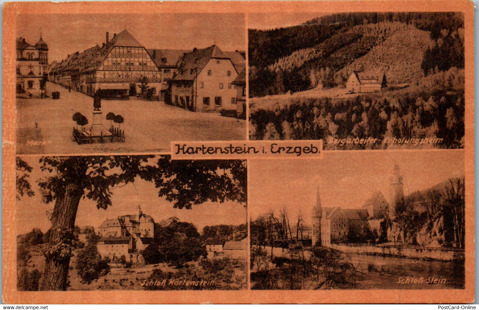 40623 - Deutschland - Hartenstein Im Erzgebirge , Schloss , Markt , Mehrbildkarte - Gelaufen 1953 - Hartenstein