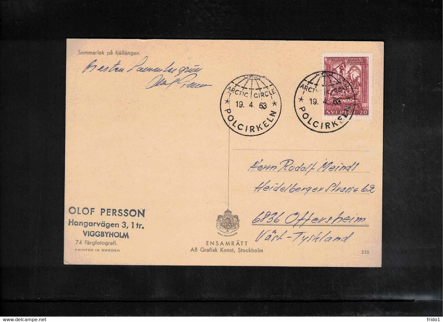 Norway 1963 Arctic Circle Interesting Postmark - Lettres & Documents