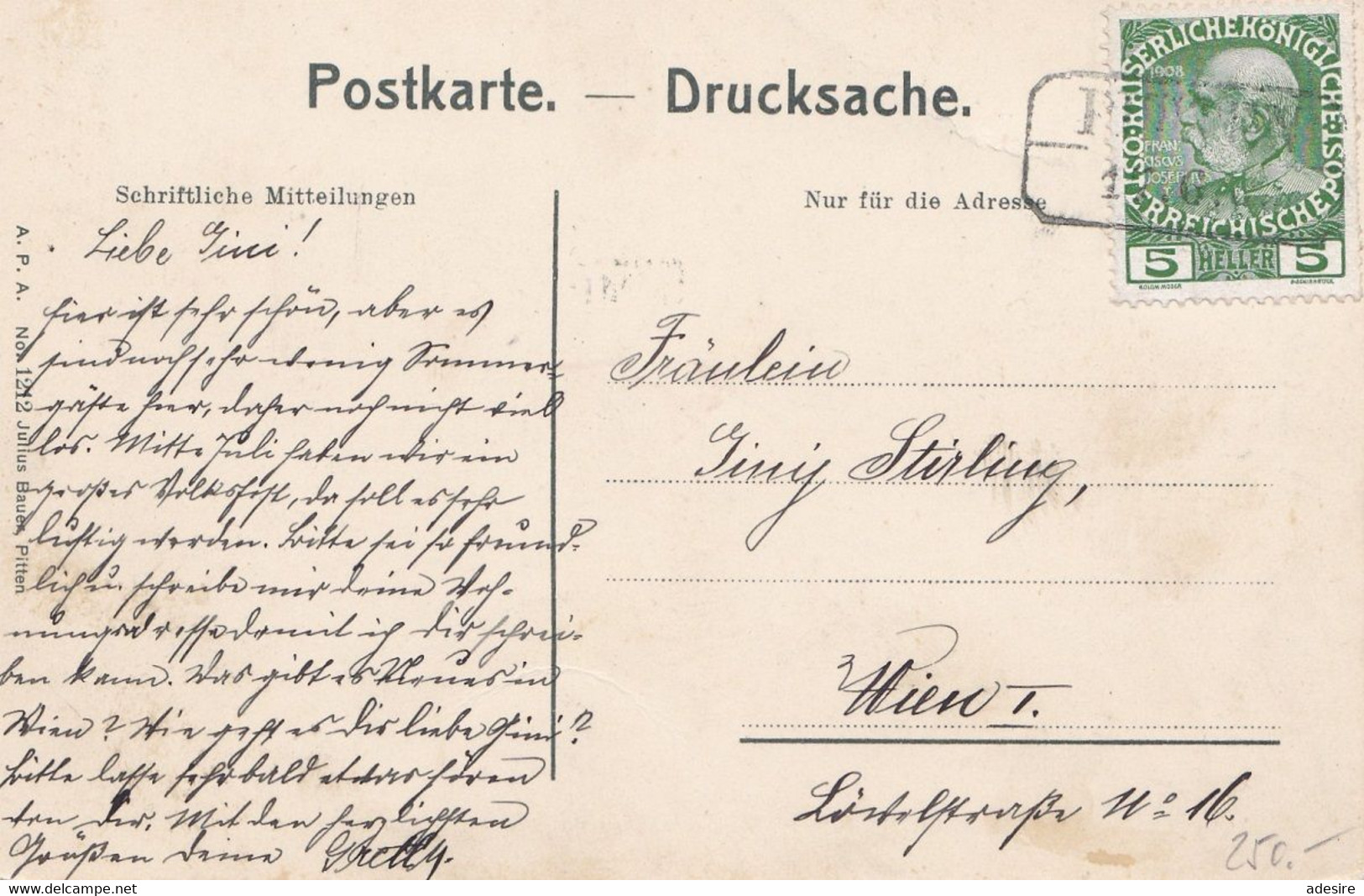 PITTEN - Sommerfrische Ortsansicht, Karte Gel.1906 ... - Pitten