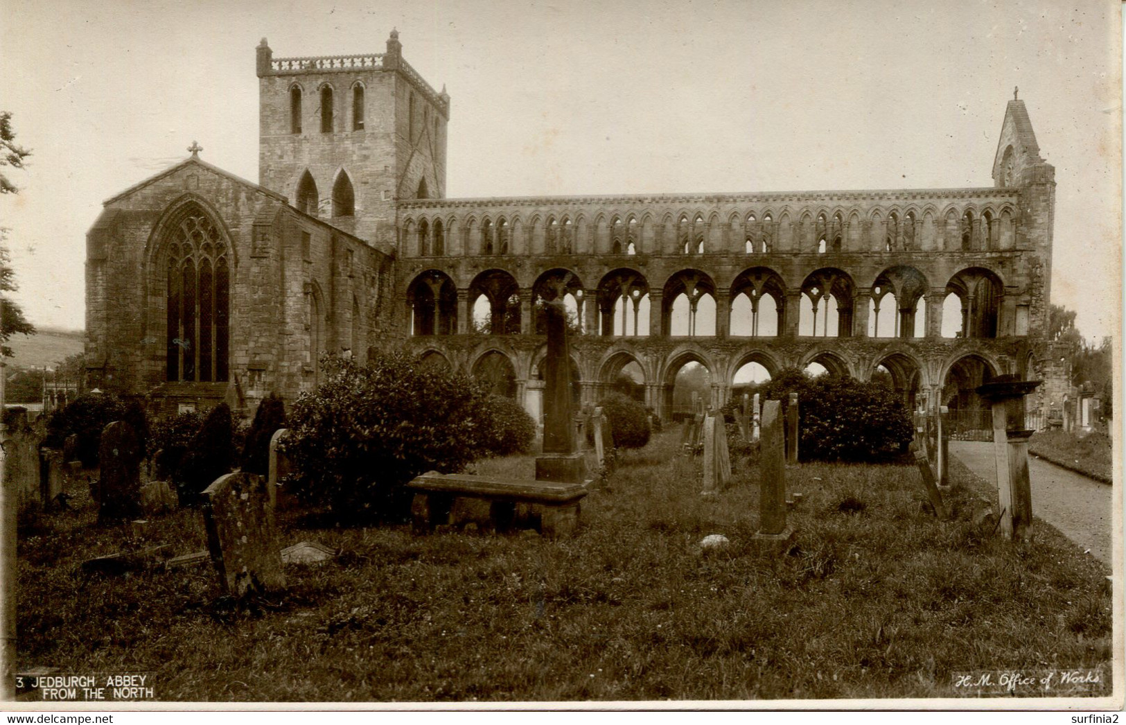 ROXBURGH - JEDBURGH ABBEY -  FROM THE NORTH RP Rox37 - Roxburghshire