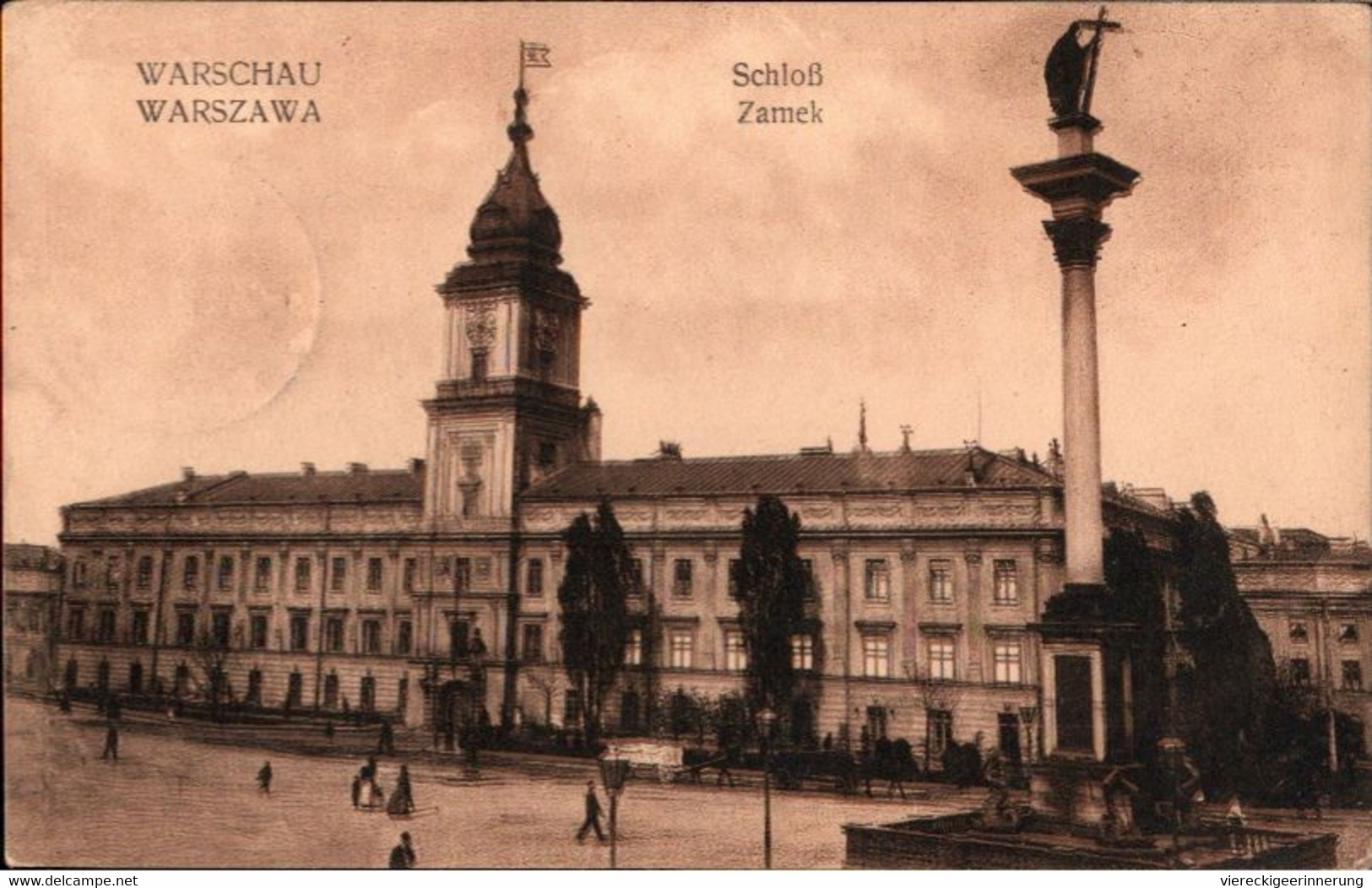 ! Alte Ansichtskarte Warschau, Warszawa, Schloß, Zamek, 1. Weltkrieg, Feldpost 1915, Abs. Brest Litowsk N. Posen - Poland