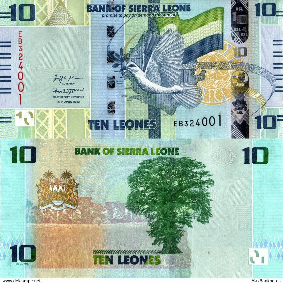 Sierra Leone / 10 Leones / 2022 / P-37(a) / UNC - Sierra Leone