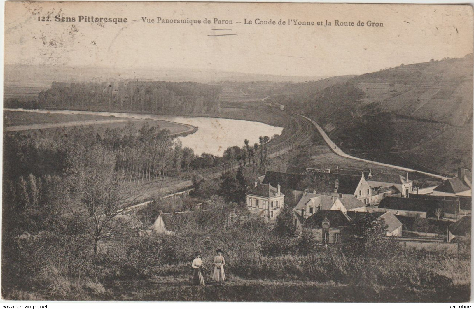 Dépt 89 - PARON - Vue Panoramique De Paron - Le Coude De L'Yonne Et La Route De Gron - (environs De Sens) - Paron