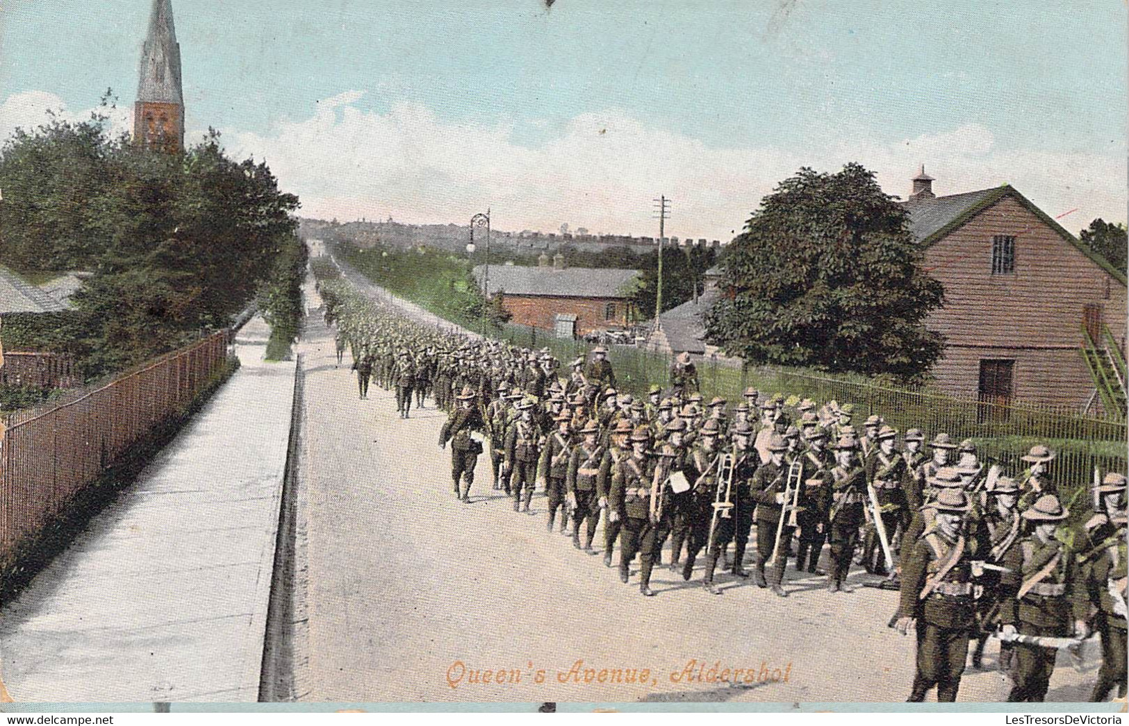 CPA Royaume Unis - Angleterre - Hampshire - Aldershot - Queen's Avenue - Valentine's Series - Oblitérée 1907 - Colorisée - Otros & Sin Clasificación