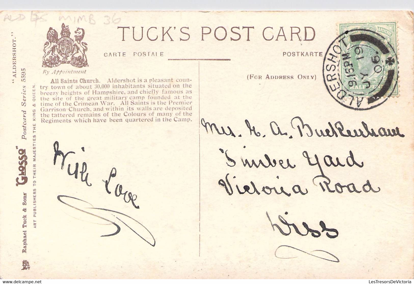 CPA Royaume Unis - Angleterre - Hampshire - Aldershot - All Saints Church - Raphael Tuck & Sons - Oblitérée Juillet 1906 - Altri & Non Classificati