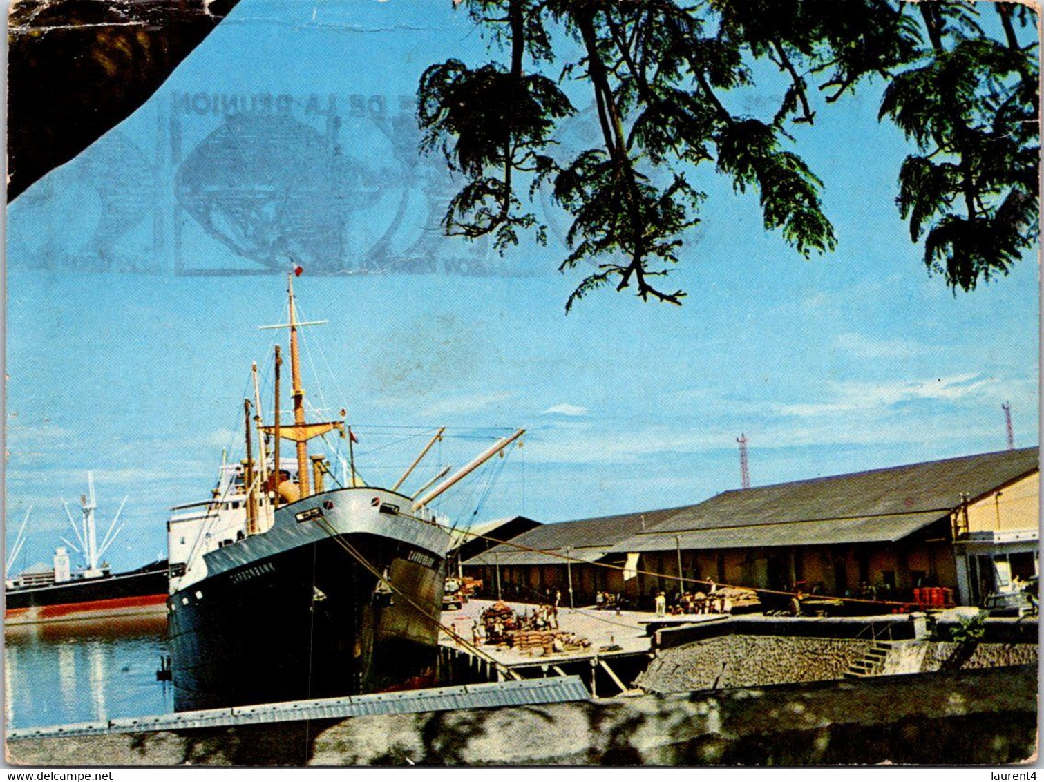 (3 M 20) France - Posted 1971 - Réunion Island - Port De Pointe A Pitre - Navire A Quay - Reunion