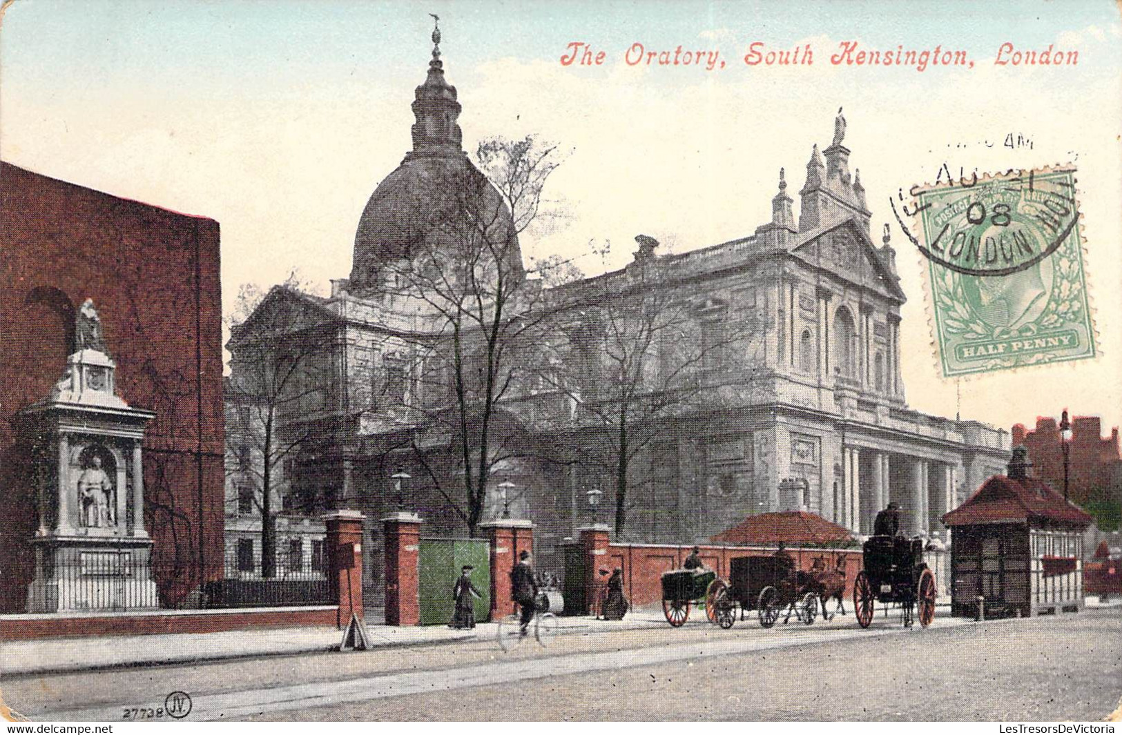 CPA Royaume Unis - Angleterre - London - The Oratory - South Kensington - Oblitérée 1908 - Valentine's Series - Colorisé - Andere & Zonder Classificatie