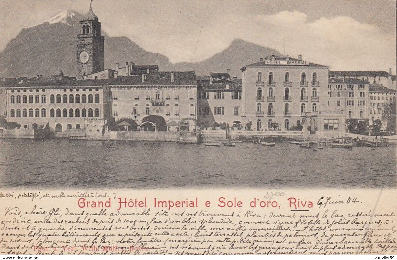 RIVA DEL GARDA-TRENTO-LAGO DI GARDA-HOTEL=IMPERIA E SOLE D'ORO=CARTOLINA NON  VIAGGIATA IL 6-6-1904-RETRO INDIVISO - Trento