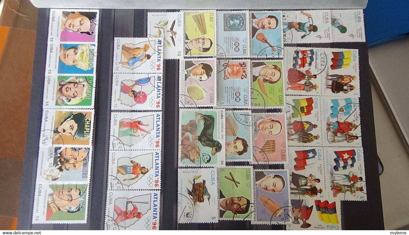 AJ45 Collection de timbres et blocs oblitérés de CUBA  + France N° 258 + 377A + 423 + 429 + 417 ** . Côte 184 euros !!!