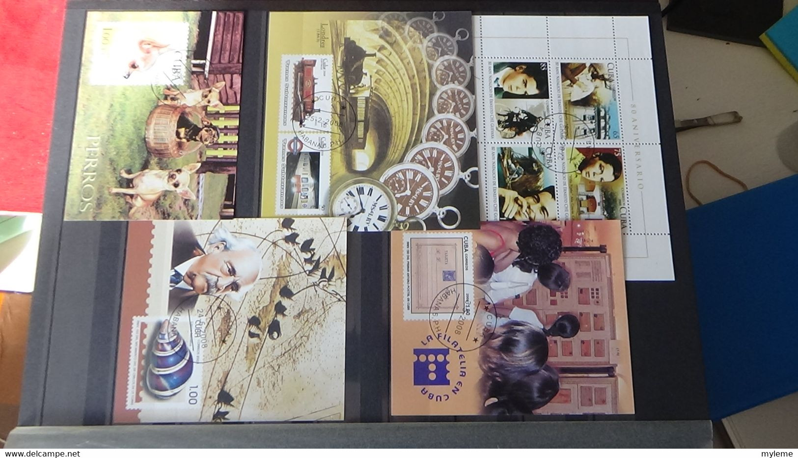 AJ45 Collection de timbres et blocs oblitérés de CUBA  + France N° 258 + 377A + 423 + 429 + 417 ** . Côte 184 euros !!!
