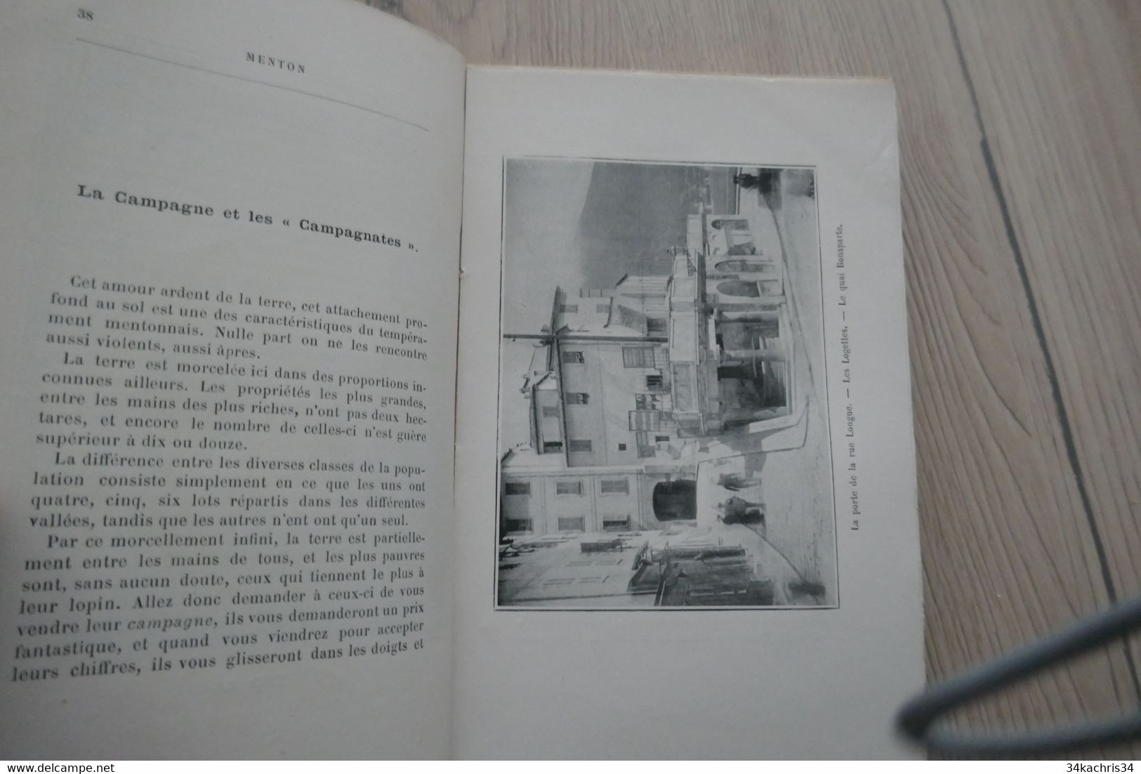 J. Desverignanes. Menton 128p et 40 illustrations + pub et cachet grand hôtel Victoria 1898 TBE