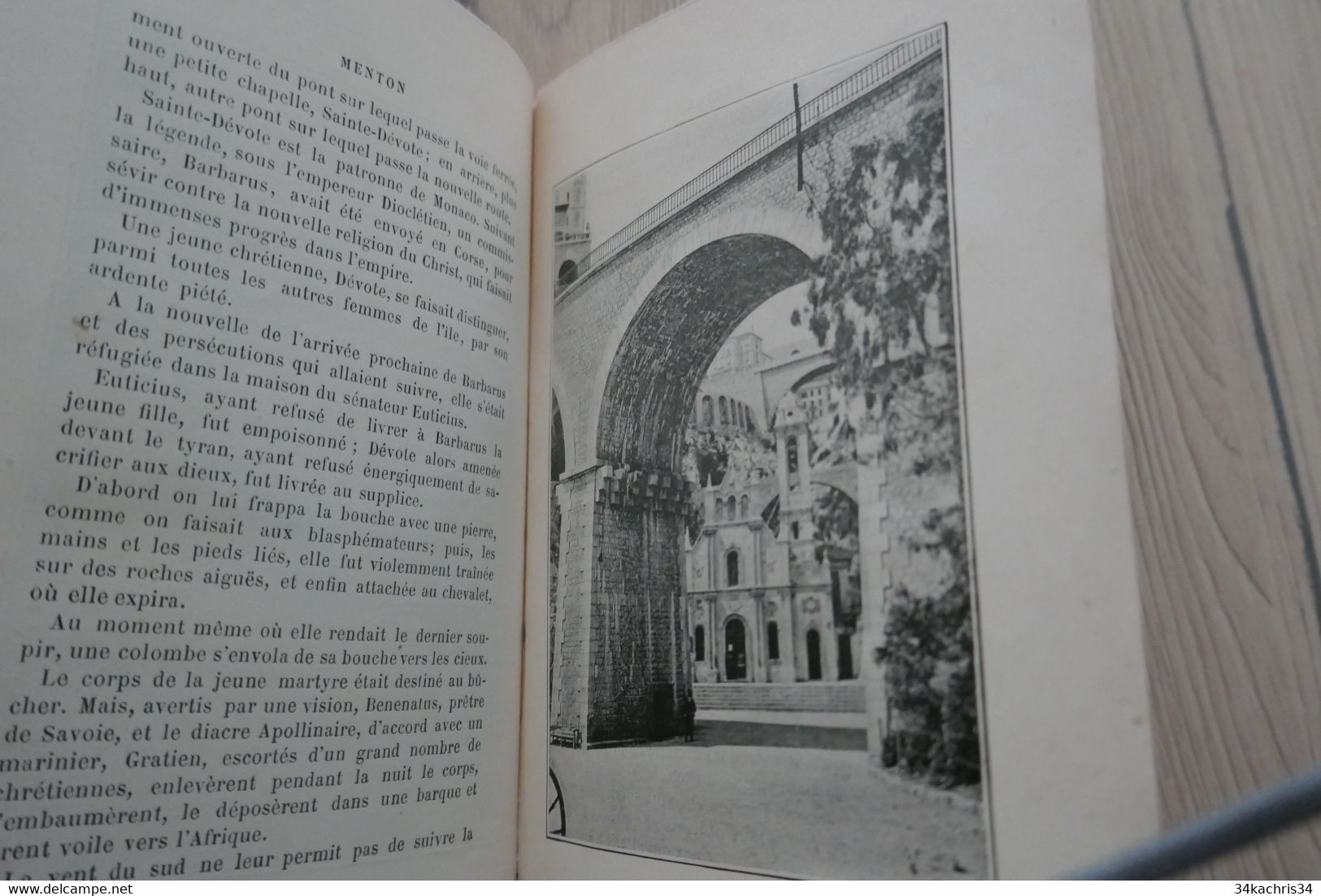 J. Desverignanes. Menton 128p et 40 illustrations + pub et cachet grand hôtel Victoria 1898 TBE