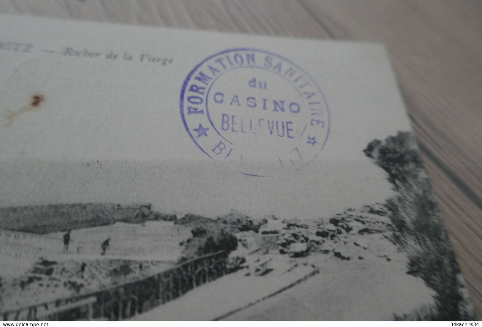 SUR CPA Biarritz Cachet Bleu Militaire Guerre 14/18 Formation Sanitaire Du Casino  Biarritz 1915 - Oorlog 1914-18