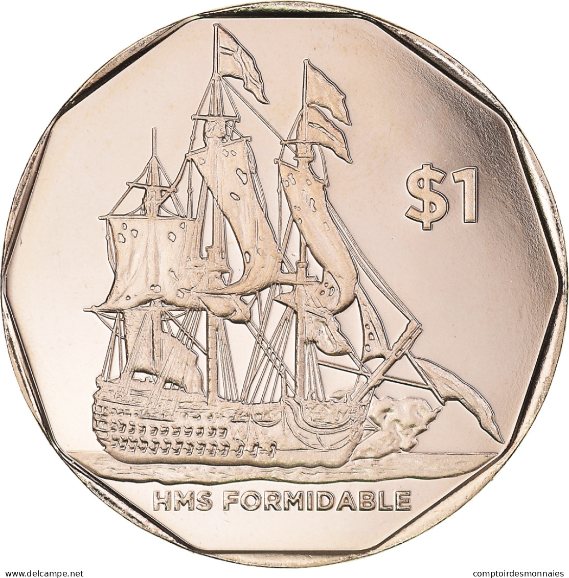 Monnaie, Îles Vierges Britanniques, Dollar, 2022, H.M.S. Formidable.BU, FDC - Iles Vièrges Britanniques