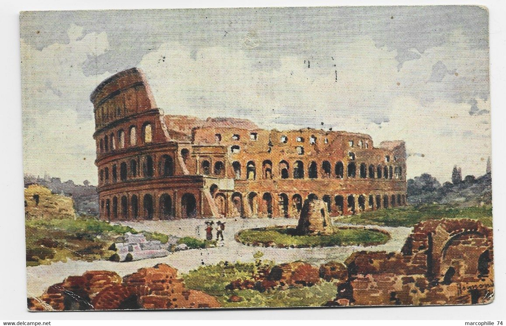 ITALIA CARTOLINA CARTE CARD ROMA 1916 POUR CORFOU GRECE + CACHET SERBE CENSURE - Covers & Documents
