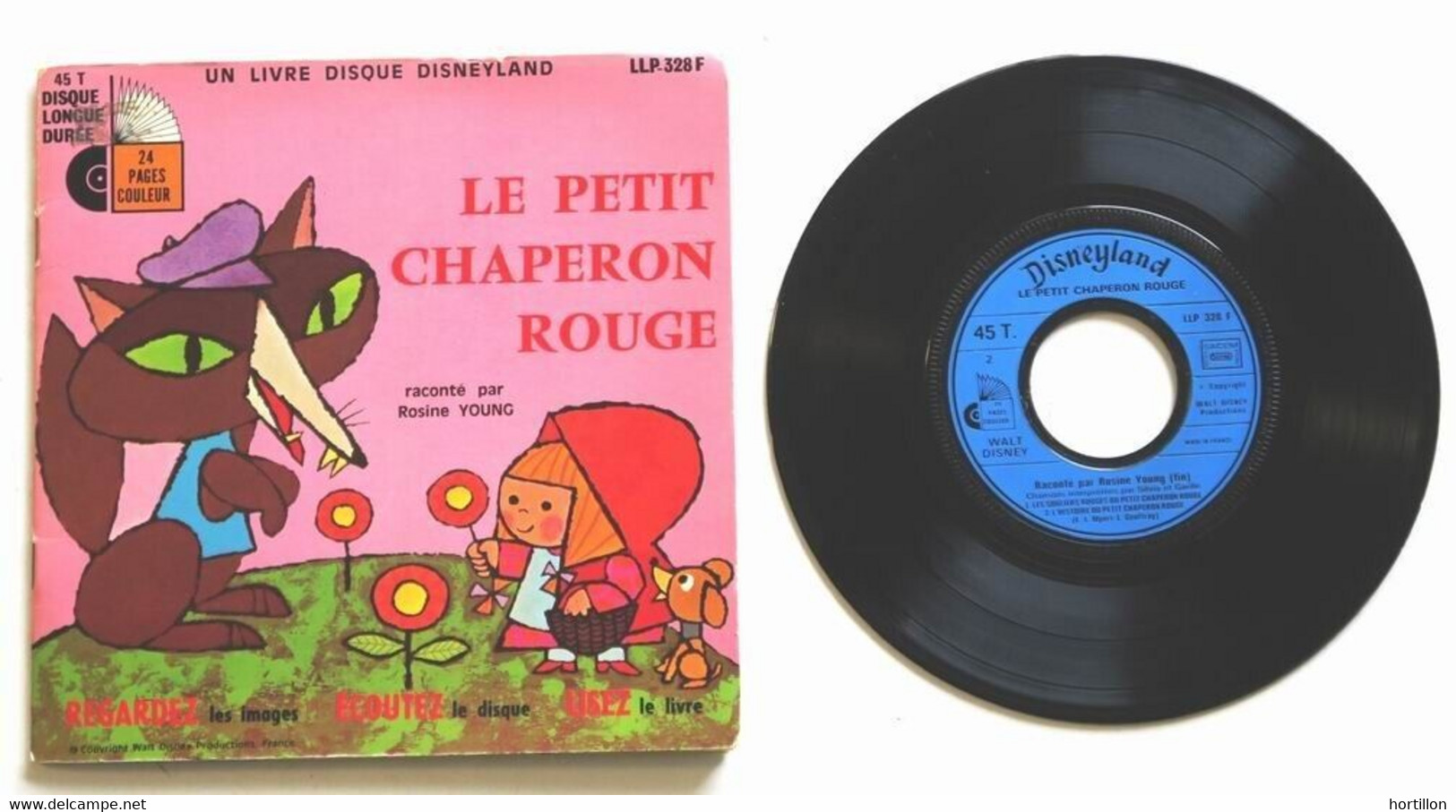 Livre Disque 45 Tours 7" SP Vinyle Rosine YOUNG - LE PETIT CHAPERON ROUGE - Enfants