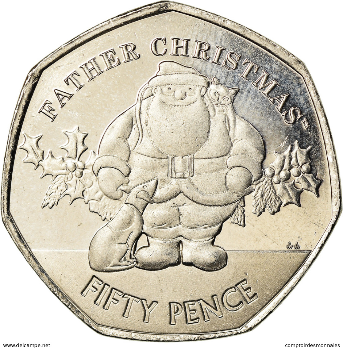 Monnaie, Gibraltar, 50 Pence, 2019, Père Noël, SPL, Cupro-nickel - Gibraltar