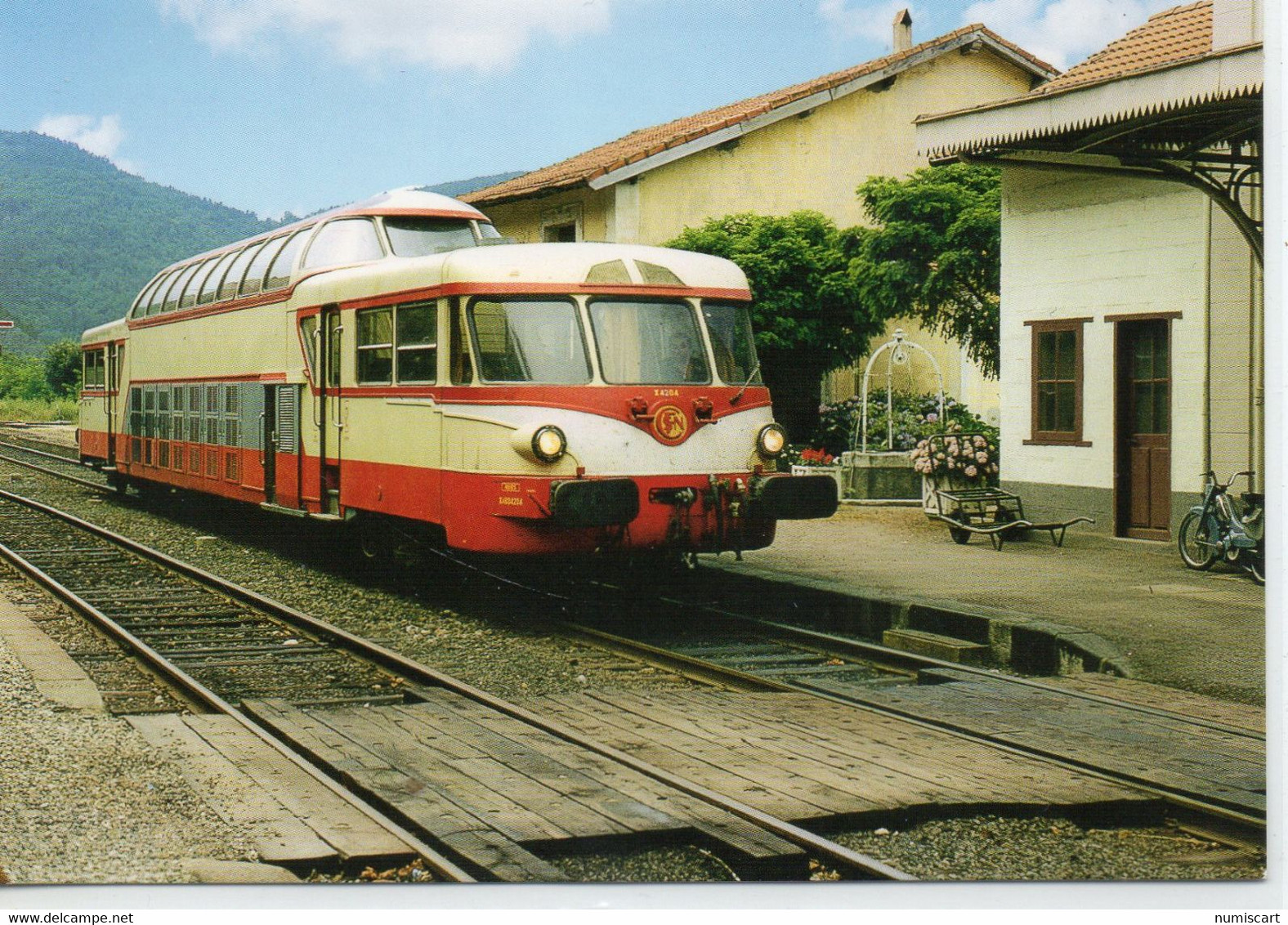 Chamborigaud Train Autorail X 4024 Ligne Alès-Génolhac Micheline SNCF - Chamborigaud