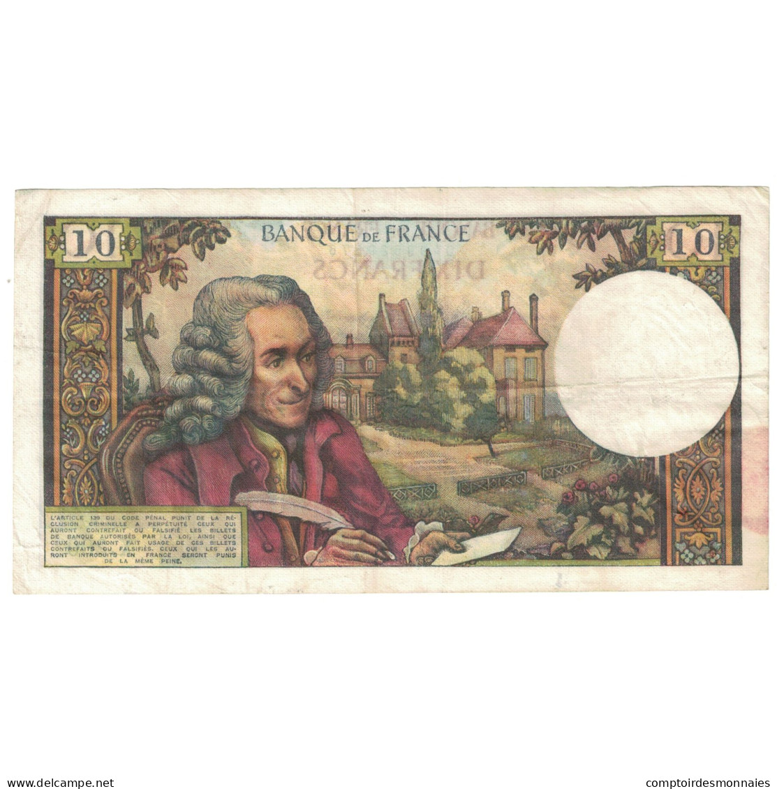 France, 10 Francs, Voltaire, 1965, X.200, TTB, Fayette:62.18, KM:147a - 10 F 1963-1973 ''Voltaire''