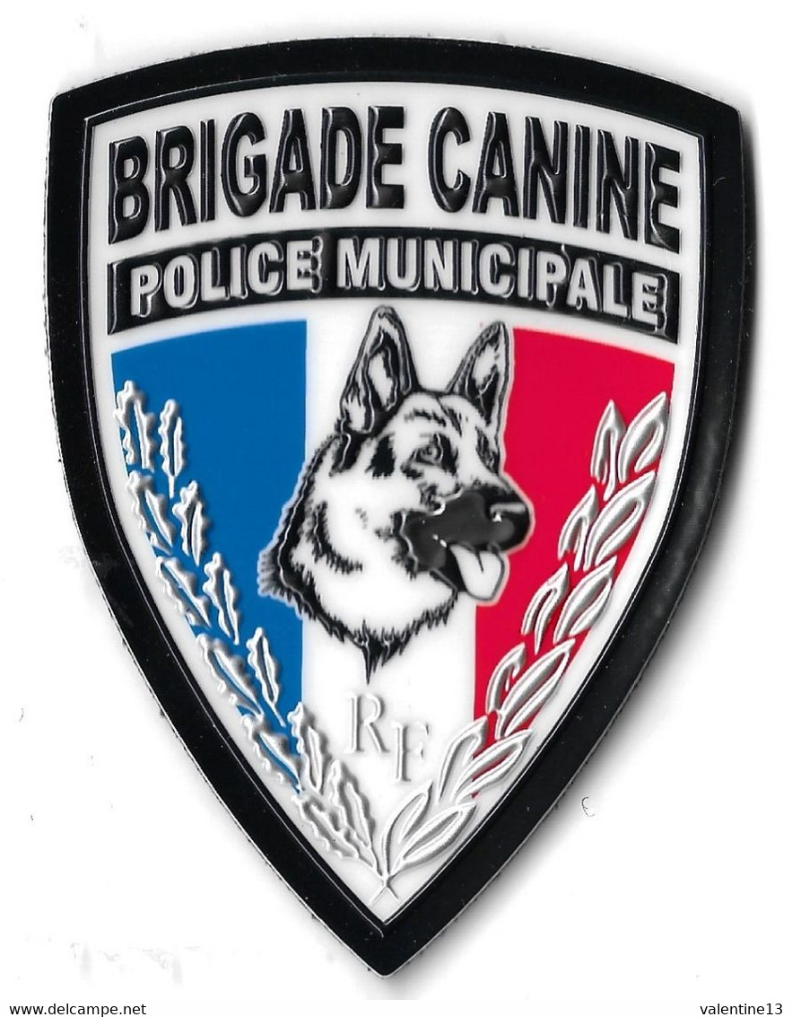 Ecusson écu Plastifié BRIGADE CANINE POLICE MUNICIPALE - Police & Gendarmerie