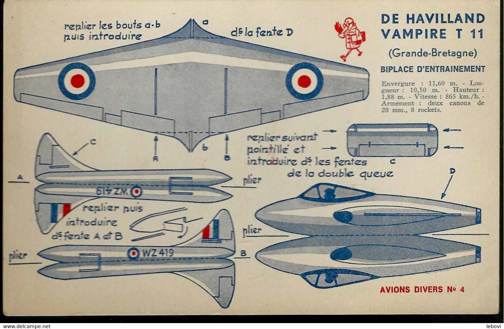 Supplément Au Marabout Junior – Avion Divers N° 4 “DE HAVILLAND VAMPIRE T 11” - Marabout Junior