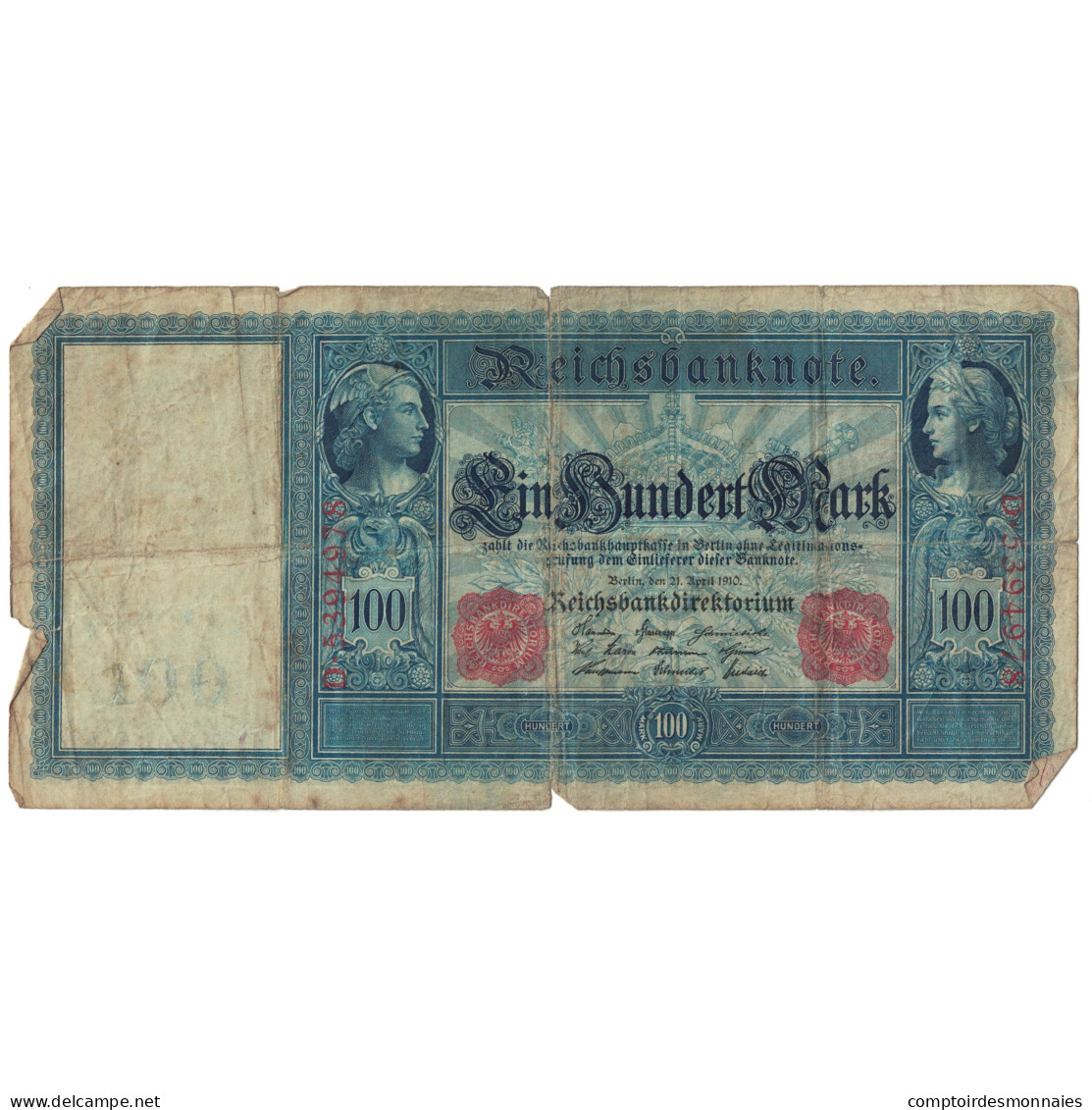 Billet, Allemagne, 100 Mark, 1910, 1910-04-21, KM:42, B - 100 Mark