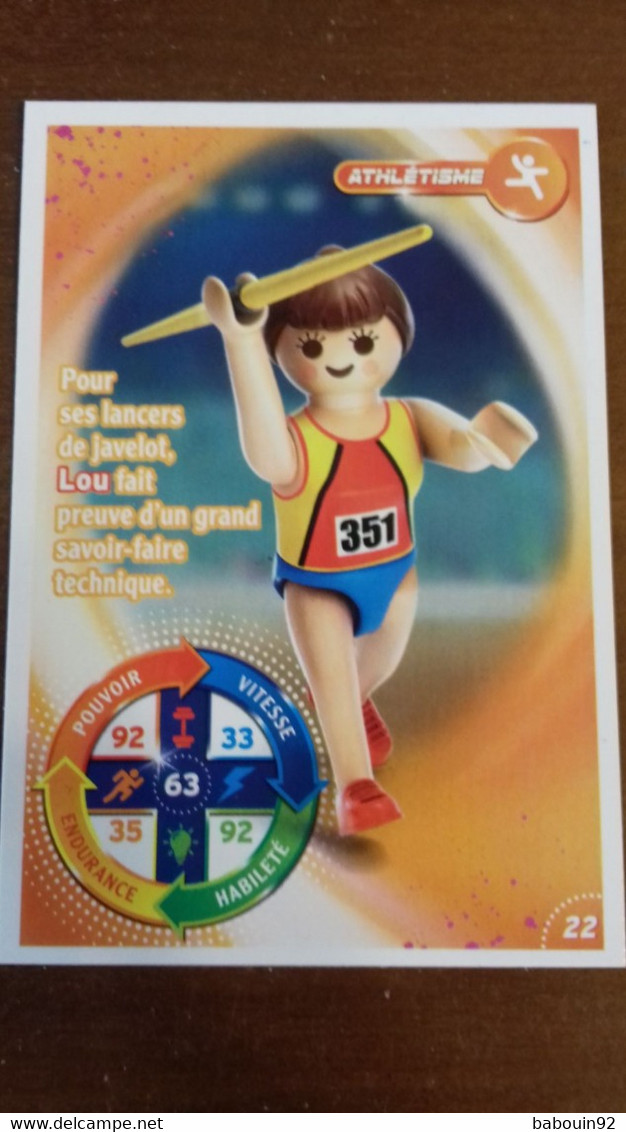 Carte Carrefour Playmobil N°22 - Athlétisme