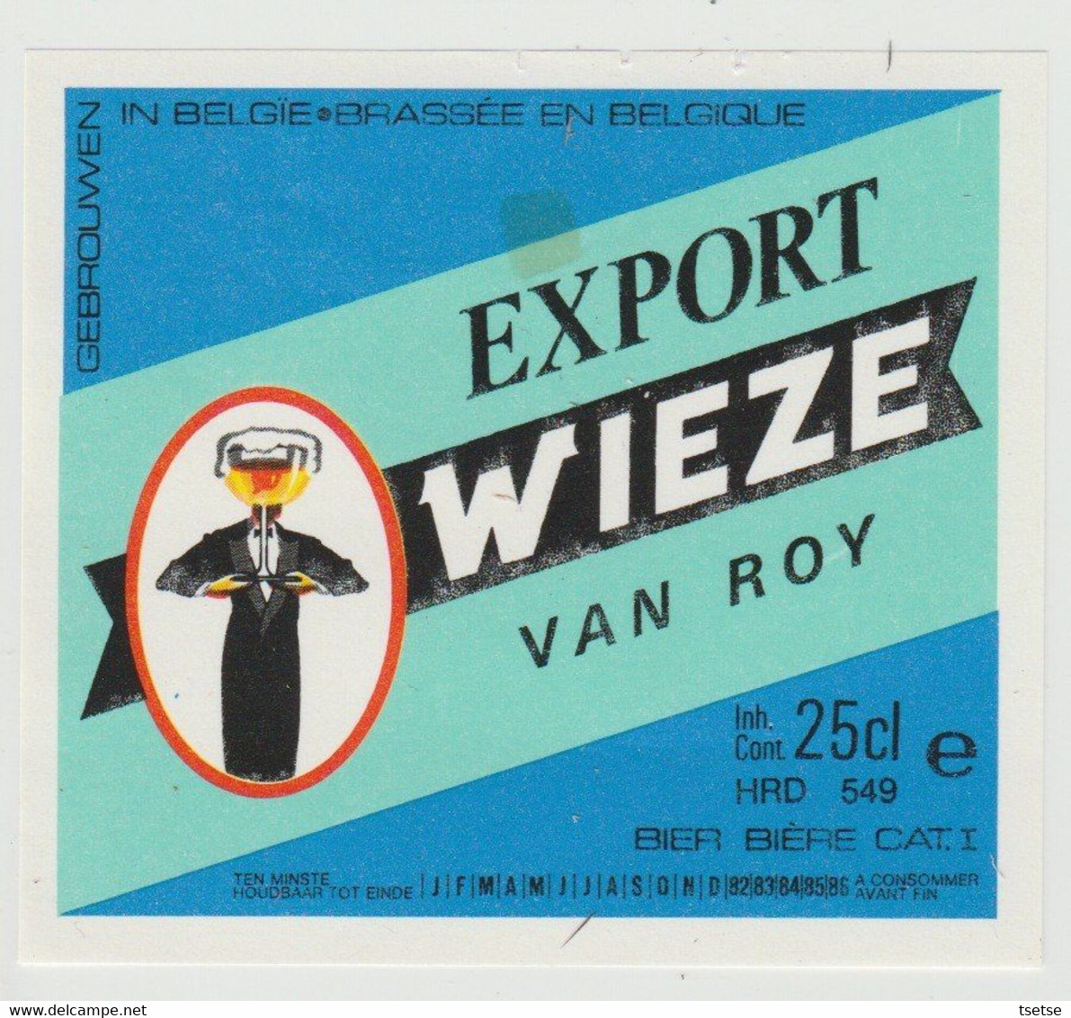 Ancienne étiquette Bière /  Oud Bieretiket - Export Wieze Van Roy - Lebbeke