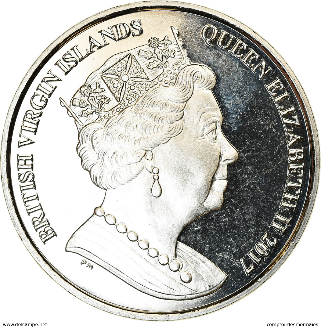 Monnaie, BRITISH VIRGIN ISLANDS, Dollar, 2017, Franklin Mint, Jubilé De Saphir - Islas Vírgenes Británicas