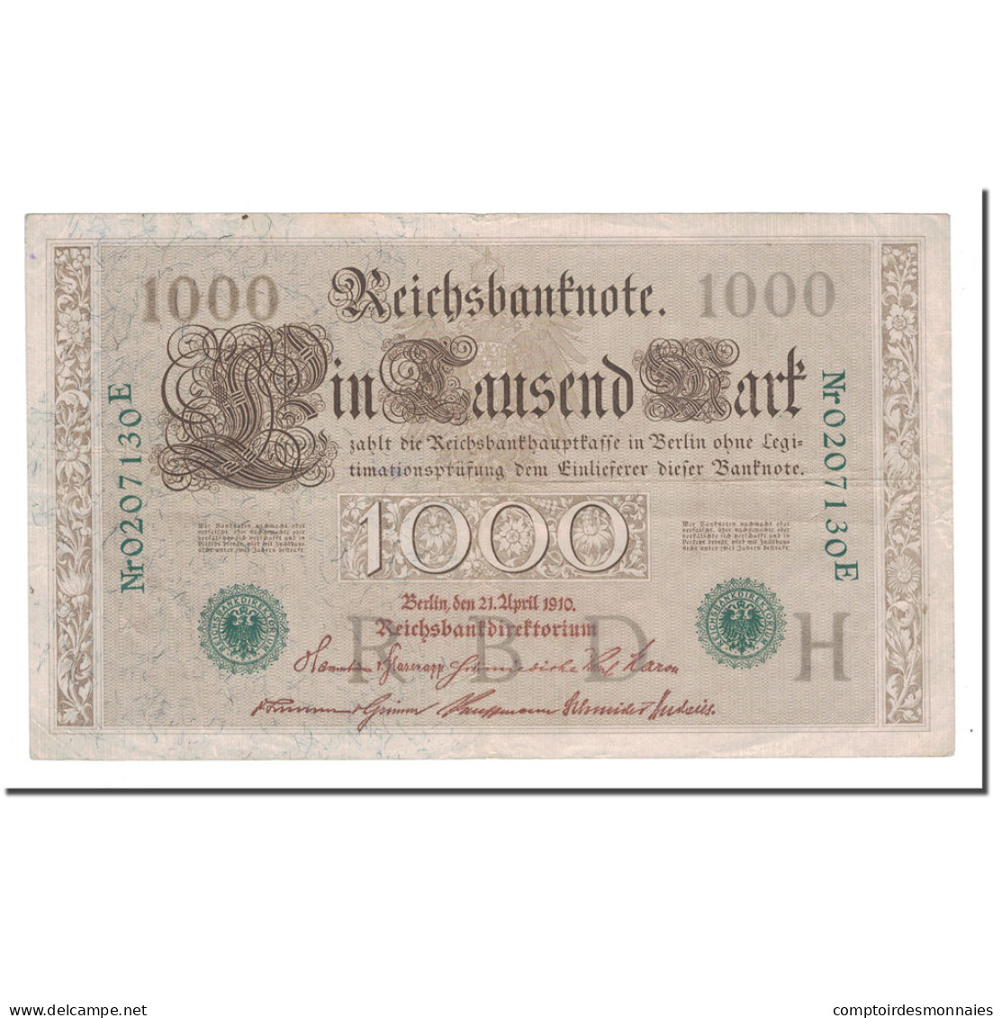 Billet, Allemagne, 1000 Mark, 1910, 1910-04-21, KM:45b, TTB - 1.000 Mark