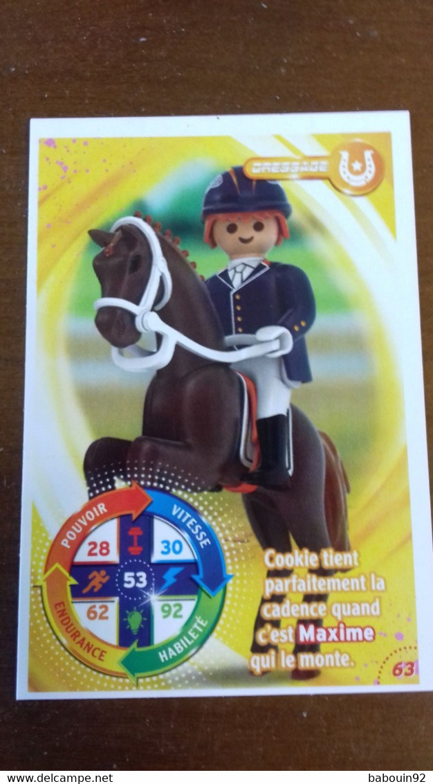 Carte Carrefour Playmobil N°63 - Equitation