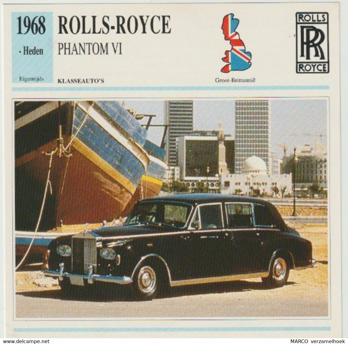 Verzamelkaarten Collectie Atlas: ROLLS-ROYCE Phantom VI - Automobili